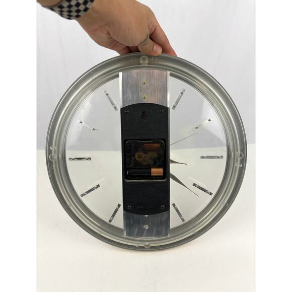 VTG Sunbeam Quartz Battery Movement Clear Gold Wall Clock Tested 1990s - Picture 4 of 9